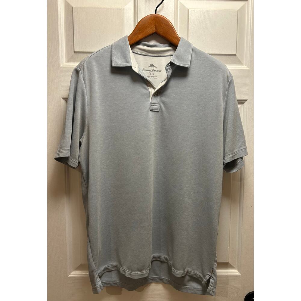 Tommy Bahama Men's Grey Polo Shirt Island Zone Performance Shirt, Size L